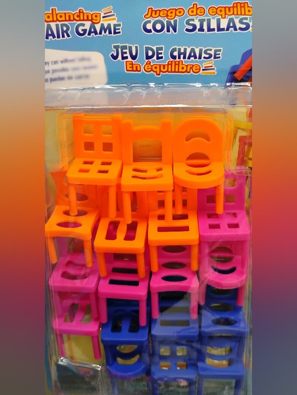 Stacking Play Chairs Set for Kids - Orange, Pink, Blue